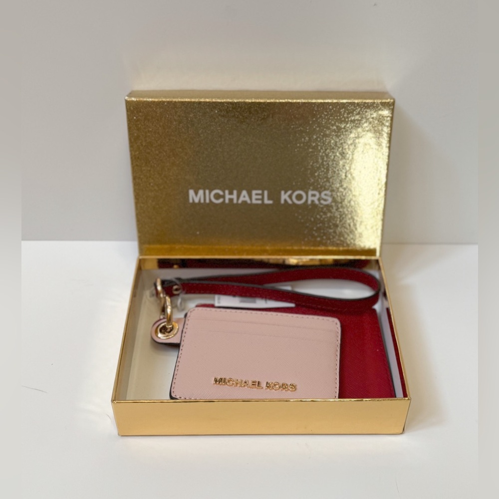 Michael Kors Jet Set Travel Small Card Case Duo Wallet Pink Multi